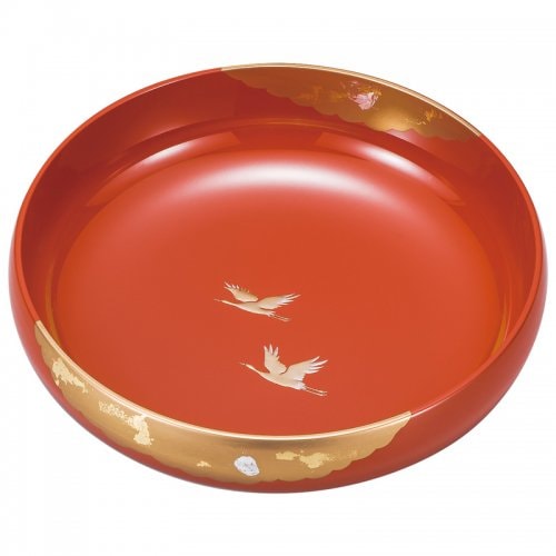 山中漆器 8.0盛鉢 光輝 洗朱（あらいしゅ）※叙勲向け菊紋入れ可能 | 丸