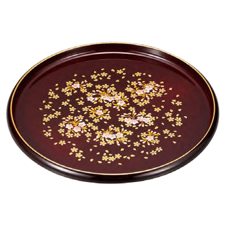 山中漆器 9.0丸盆 吉祥鶴（G） | 丸盆・菓子器 | 伝統工芸品・和風記念