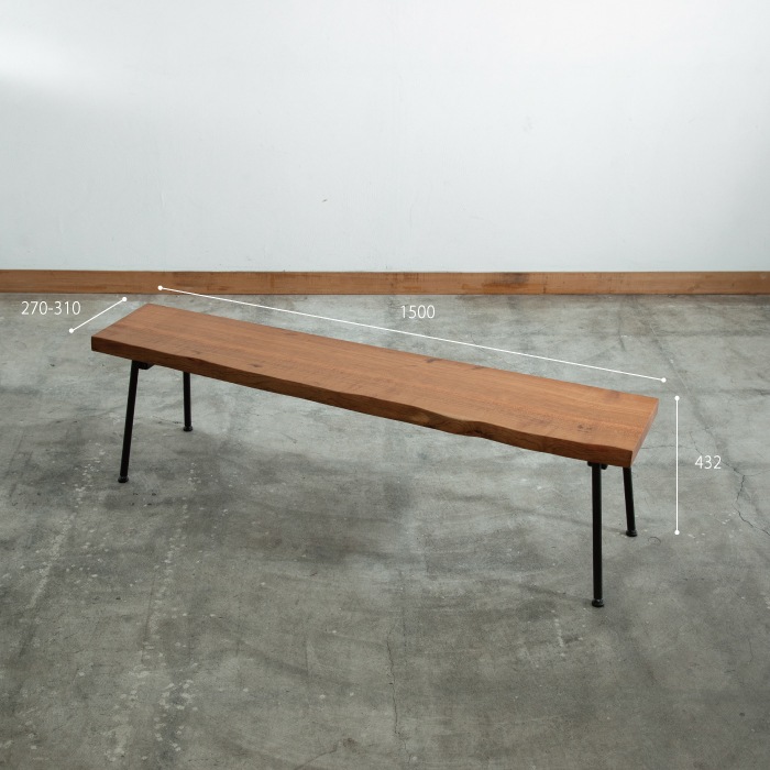 無垢天板ベンチ ヤマザクラ W1500 | 家具,ソファ・ベンチ | オリジナル