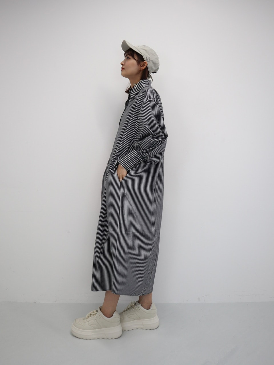 SALE】ストライプ柄パールシャツワンピース | ワンピース | JUMELLE