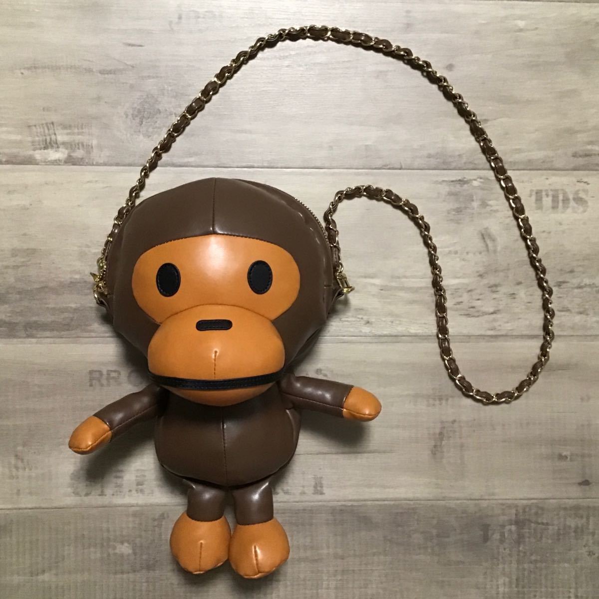 ☆美品☆ BABY MILO BIG PLUSH DOLL CHAIN shoulder BAG a bathing ape
