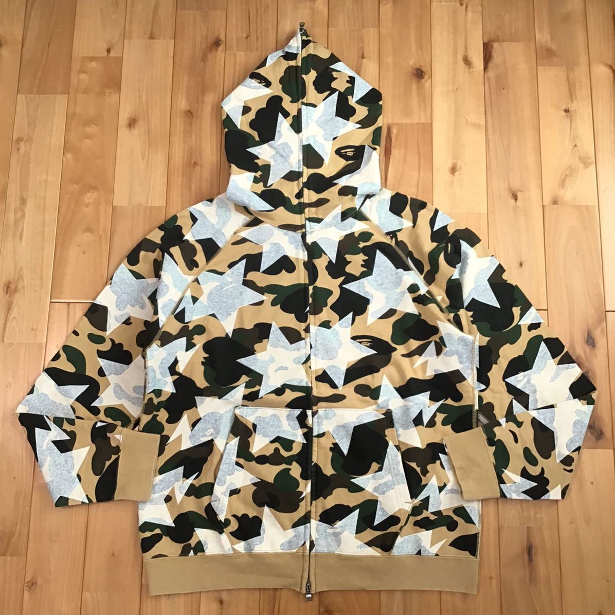 BAPE スター パーカー 1st camo yellow Mサイズ a bathing ape BAPE
