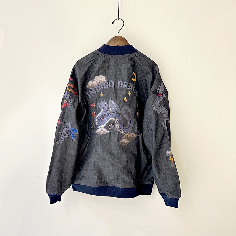 ティグルブロカンテ Indigo DRAGON刺繍 スカジャン unisex Indigo