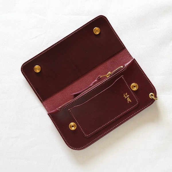 革蛸謹製 トラッカーウォレット TYPE-G 紅月 | 革蛸謹製ロングワレット
