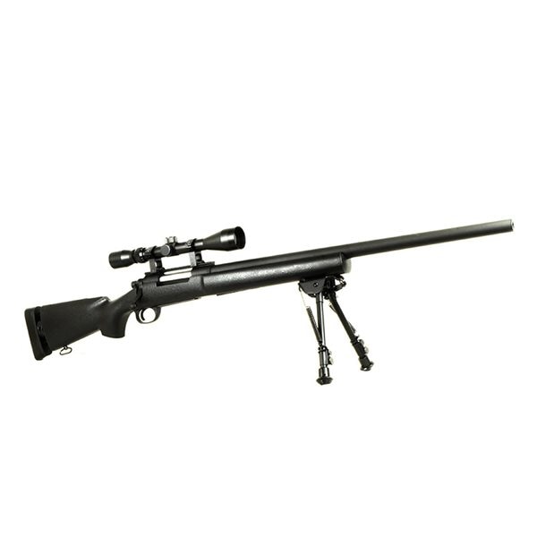 SNOW WOLF M24 エアコッキング ブラック スコープ＆バイポッド セット