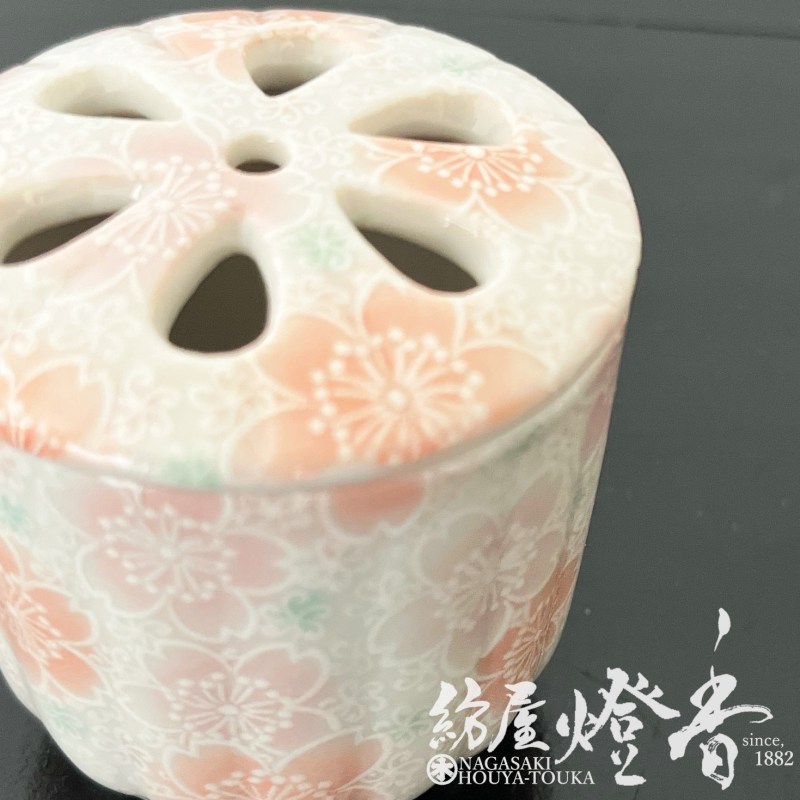 香器『ミニ香炉【おぼろ桜-OBOROZAKURA-】紙箱入[美濃焼/空薫用]』日本
