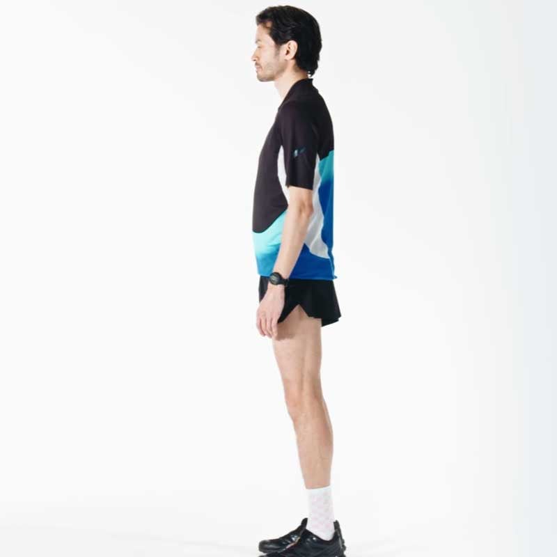 SOAR Running Mens Hot Weather Zip Top BlackBlue メンズランニング