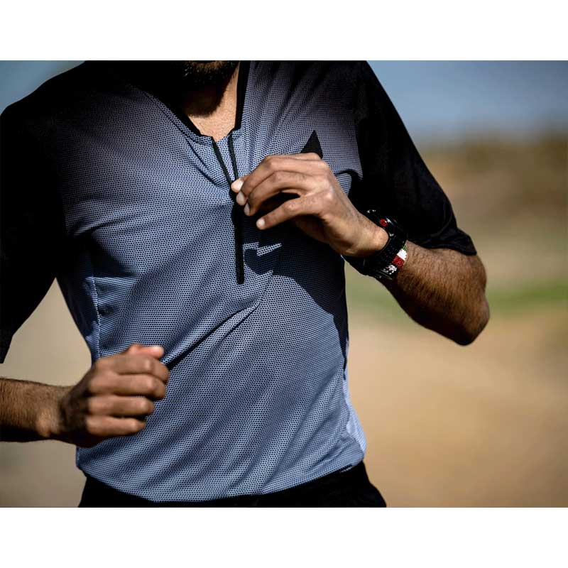 SOAR Running Mens Hot Weather Zip Top BlackBlue メンズランニング
