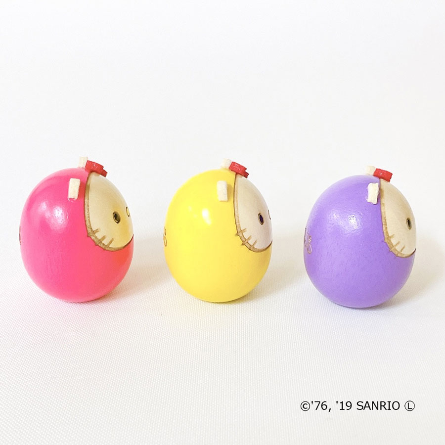 ハロ－キティ だるま こけし 【 ピンク・黄色・むらさき 】 キティ