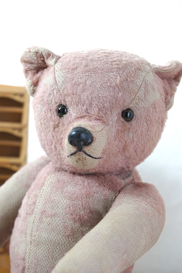 フランスアンティークレアなピンクの大きなベア54cm gt-985の通販