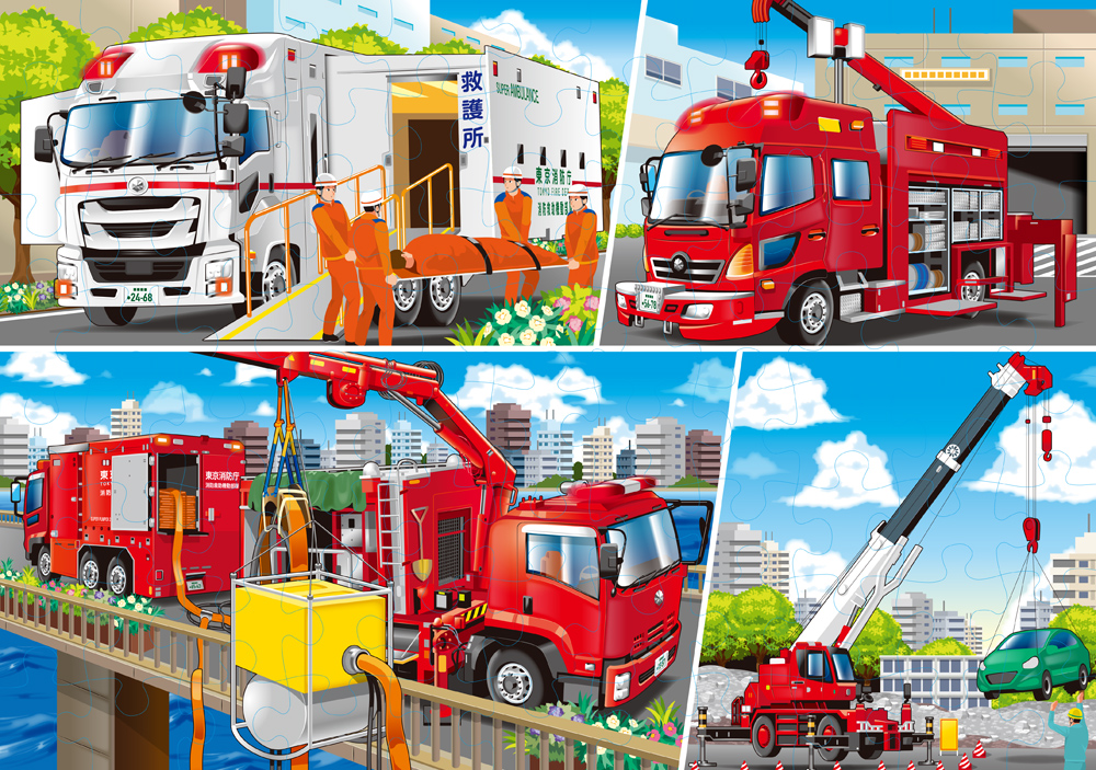 くもんのジグソーパズル STEP4 いろいろな場面ではたらく車