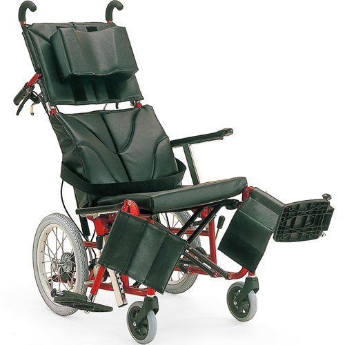 リクライニング式（ティルト連動） 介助用車いす KPF16-40(42