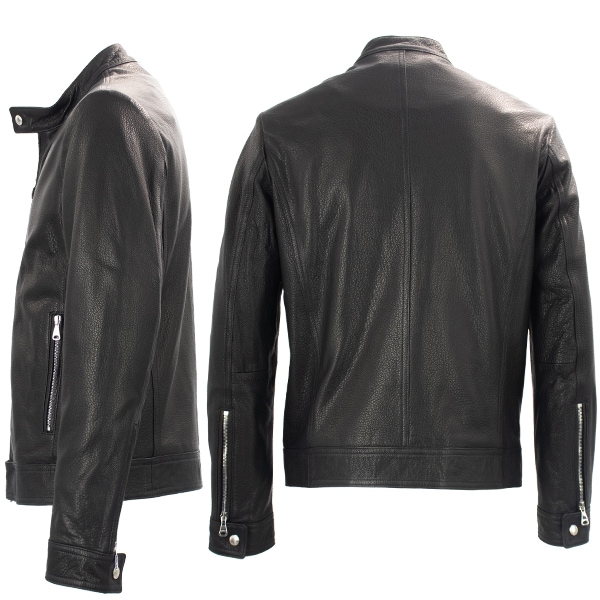 エンメティ ライダース メンズ 0.7mm厚 シュリンク ラムスキン ナッパ