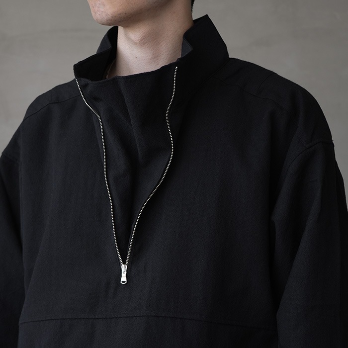 □(anc-sh72) / ANCELLM (アンセルム) / WOOL HALF ZIP PULL OVER
