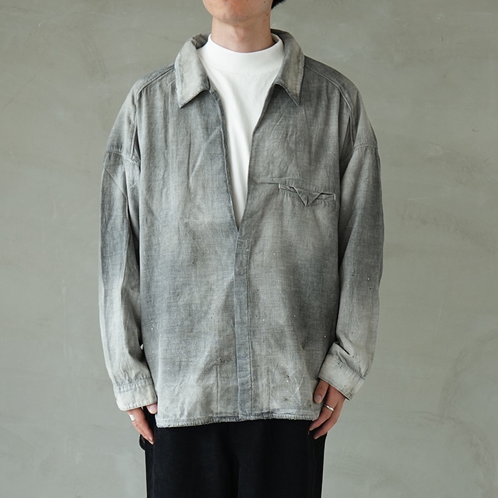 □(anc-sh71-a) / ANCELLM (アンセルム) / AGING CHAMBRAY LONG SHIRT