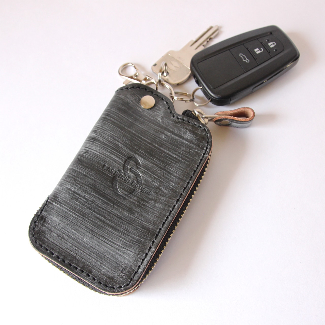 ブライドルレザー ファスナー キーケース ワイド 】 免許証 & カードが