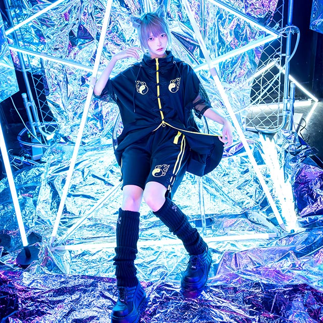 インヤンチャイナ ジャージハーフパンツ【L.BLUE×WHITE】｜LISTEN