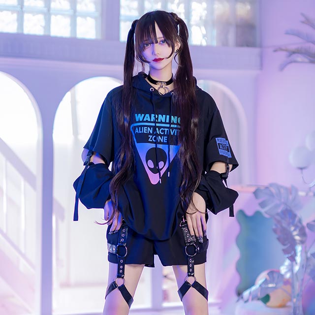 エイリアン セパレート袖ベルトパーカー 【L.BLUE】｜LISTEN FLAVOR