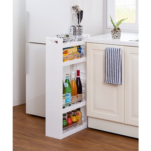 キッチンワゴン 4段 キッチンラック キッチンストッカー 調味料ラック