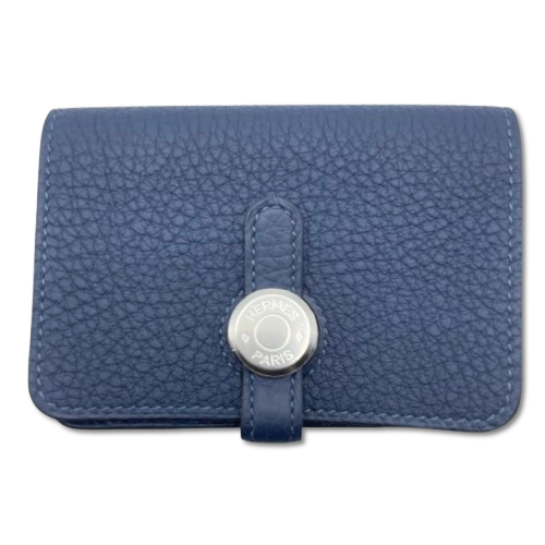 エルメス ドゴンカードケース ブルーアビス トゴ シルバー金具 W刻印