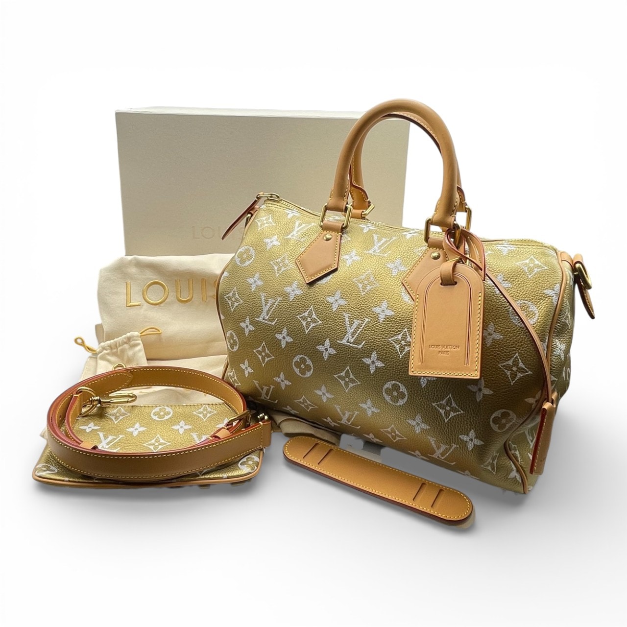 ルイヴィトン スピーディ P9 バンドリエール 30 ゴールド キンツギ