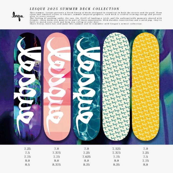 スケボー デッキ スケートボード LESQUE レスケ 7.5インチ NEON JELLY