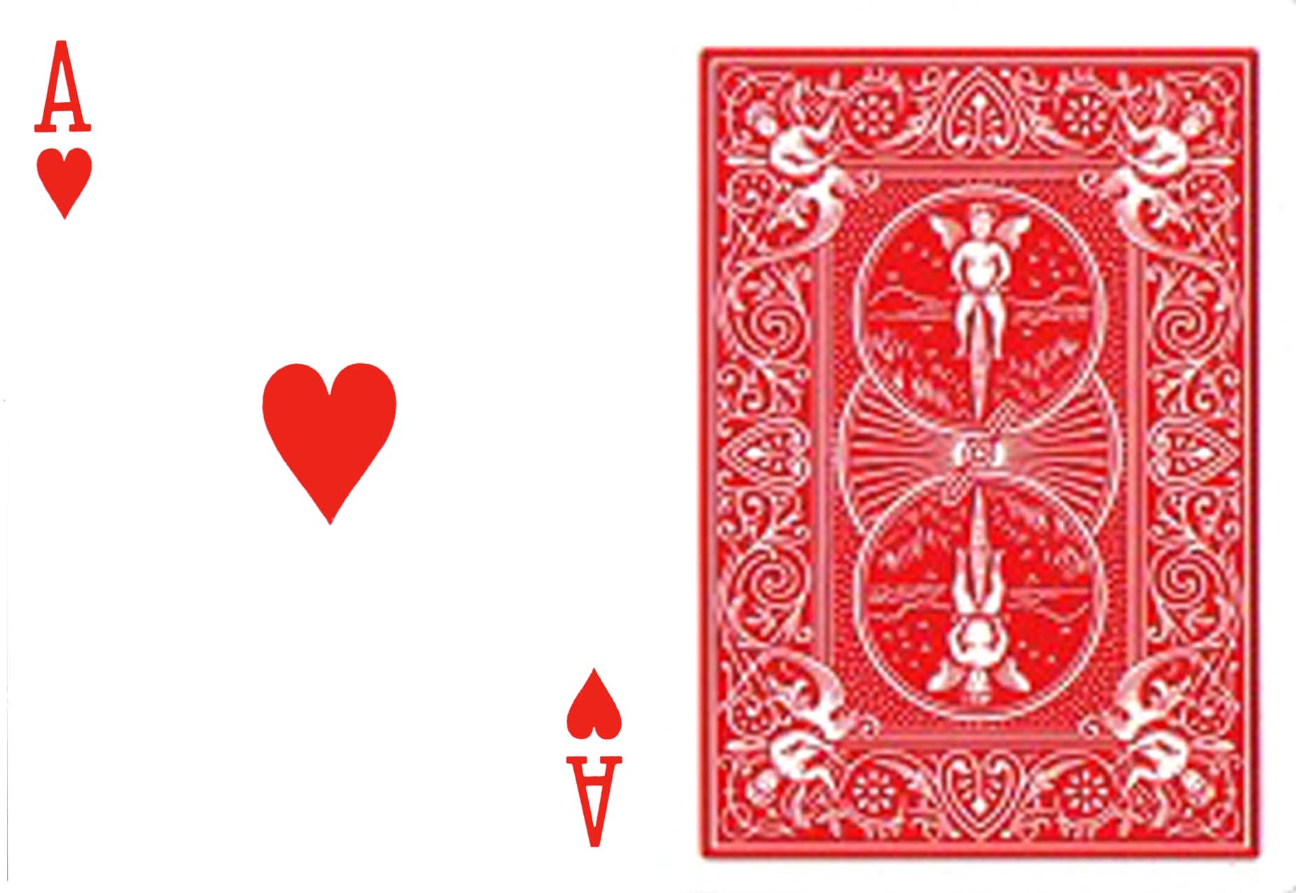 ハートA（ワンウェイ・フォーシングデック）赤裏 Bicycle One Way