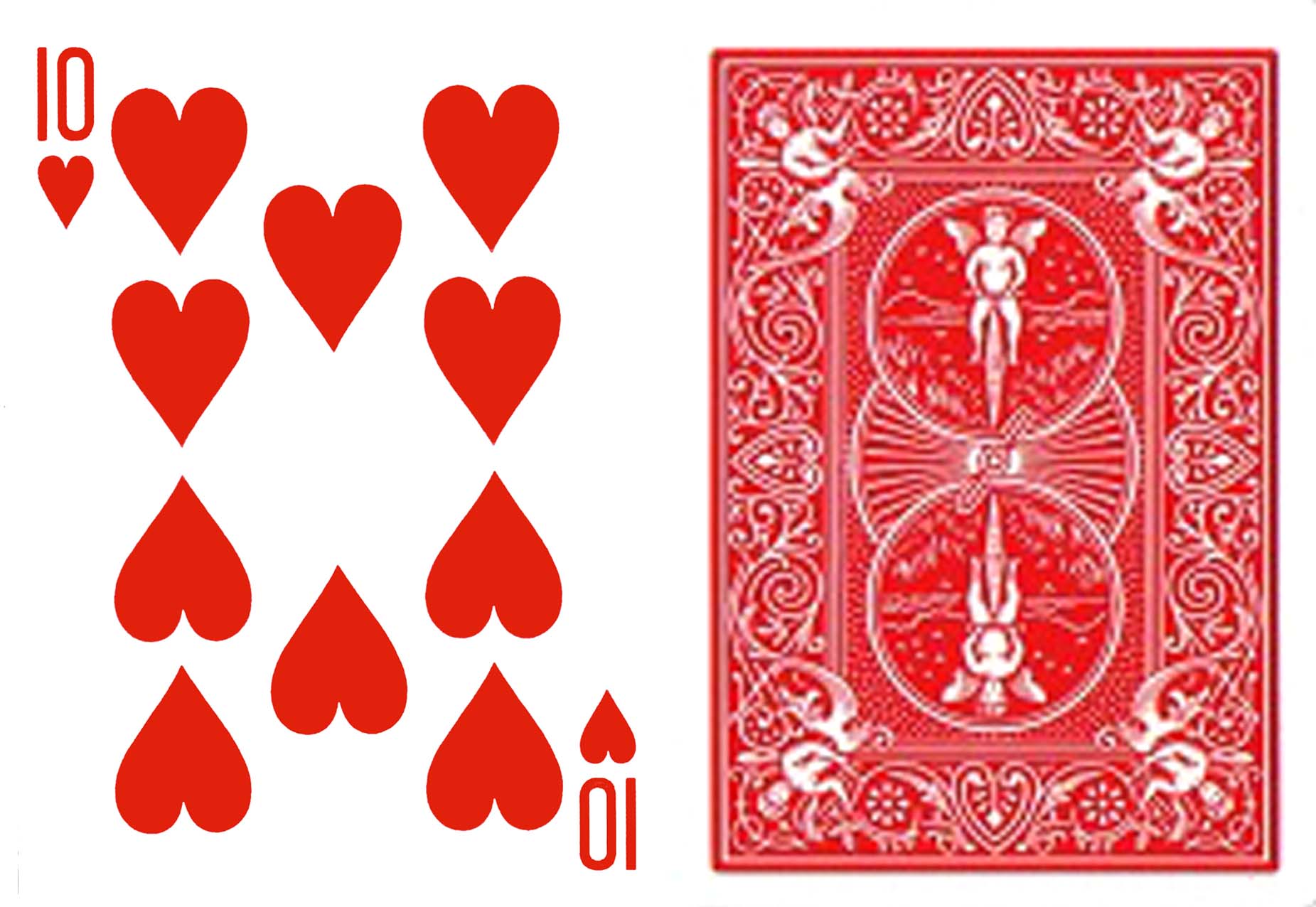ハート10（ワンウェイ・フォーシング・デック）Bicycle赤裏 | トランプ