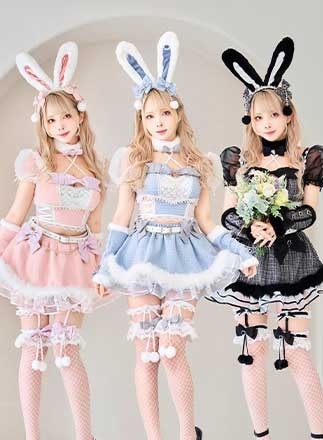 ライトブルー/ピンクは予約】ツイードバニーセットアップ《オリジナル