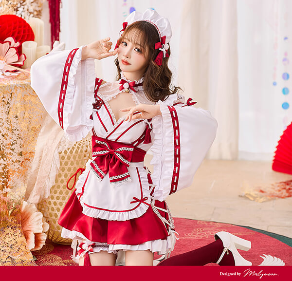 即日発送】スイートシアードット巫女メイド《オリジナルコスプレ7点