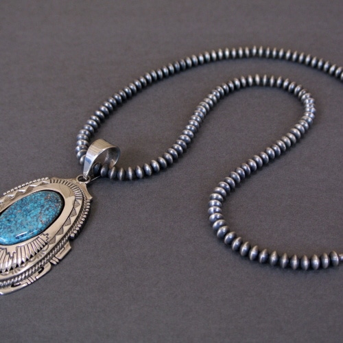 ナバホハンドメイドビーズネックレス_S (5mm幅) ナバホパール