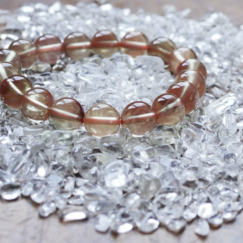 さざれ石（水晶・ローズクォーツ・アメジスト） ガラスBOXに【メール便