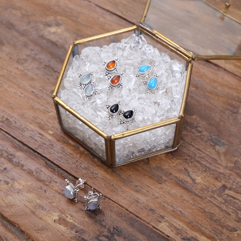 シルバー×天然石ピアス ランバス【メール便可】｜マライカ公式通販