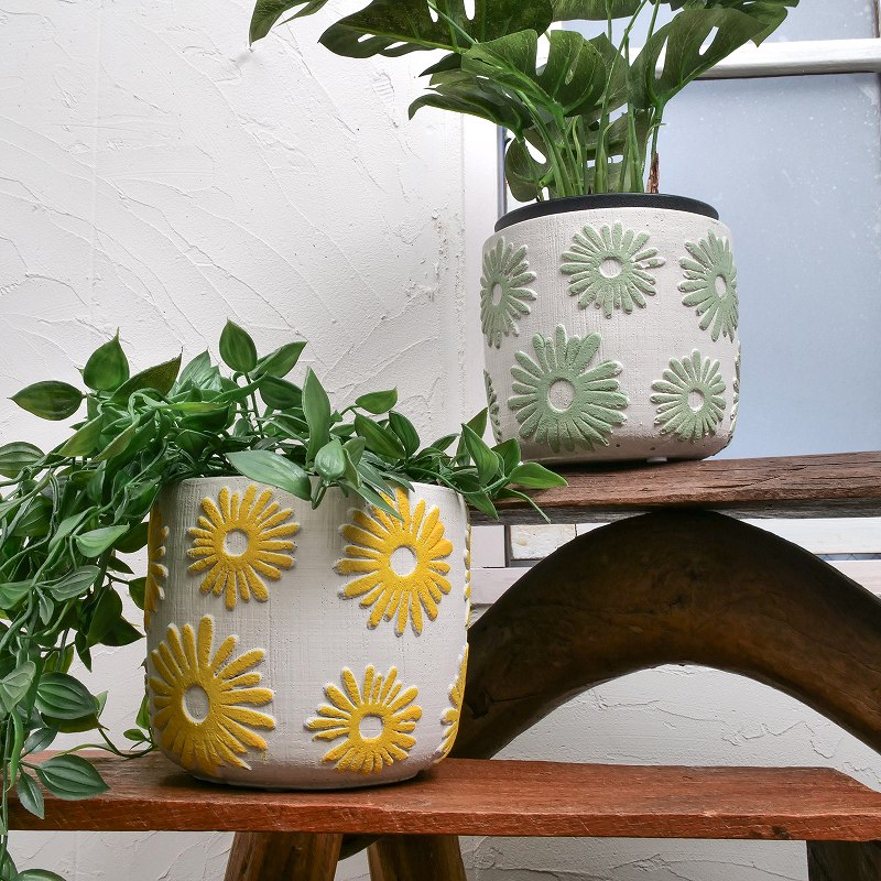 セメントプランター フラワー 植木鉢 M｜マライカ公式通販