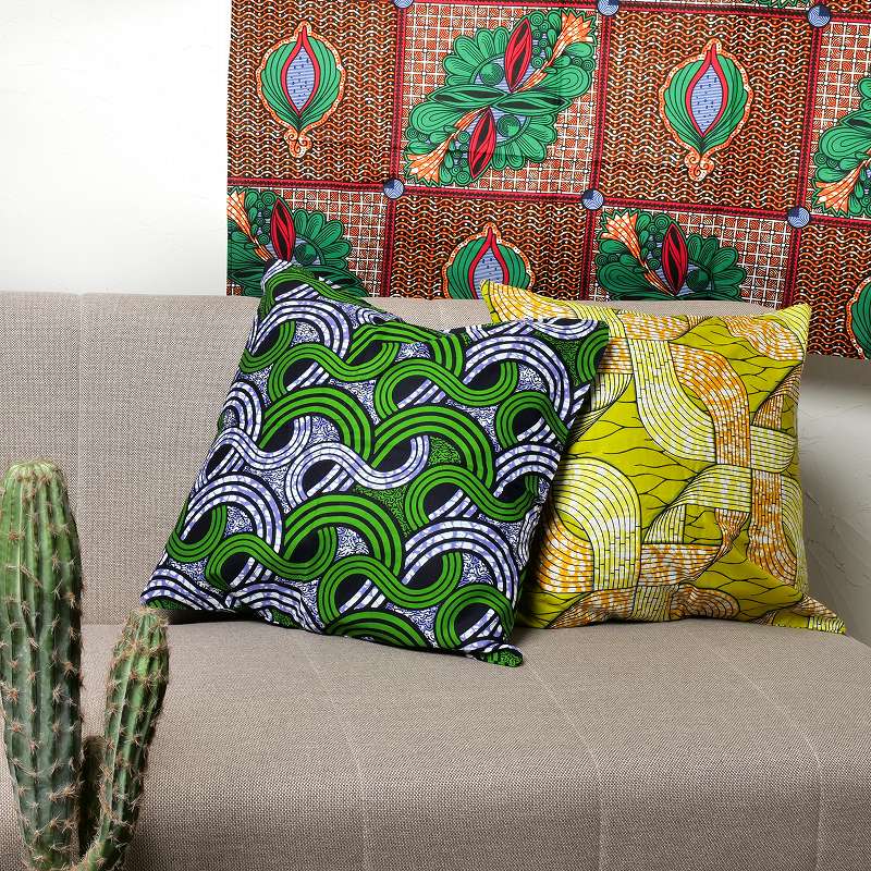 アフリカンプリントクッションカバー【メール便可】｜マライカ公式通販