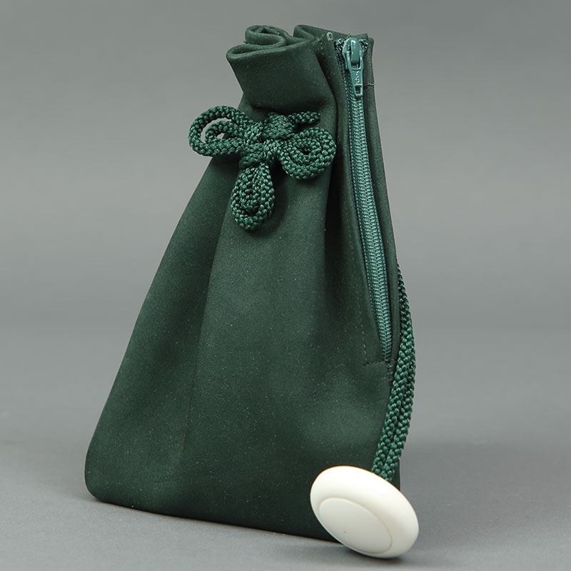 腰下巾着【牛革ヌバック無地｜緑】祭用品専門店浅草絆纒屋ネットショップ