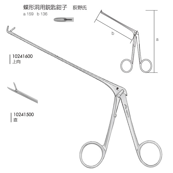 永島医科 蝶形洞用鋭匙鉗子 荻野氏