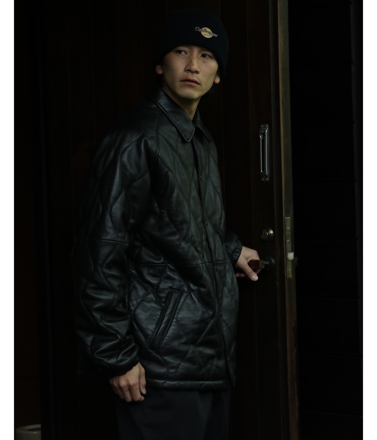 QUILTING LEATHER JACKET【BLACK】｜CHALLENGER｜MELTING POT（正規