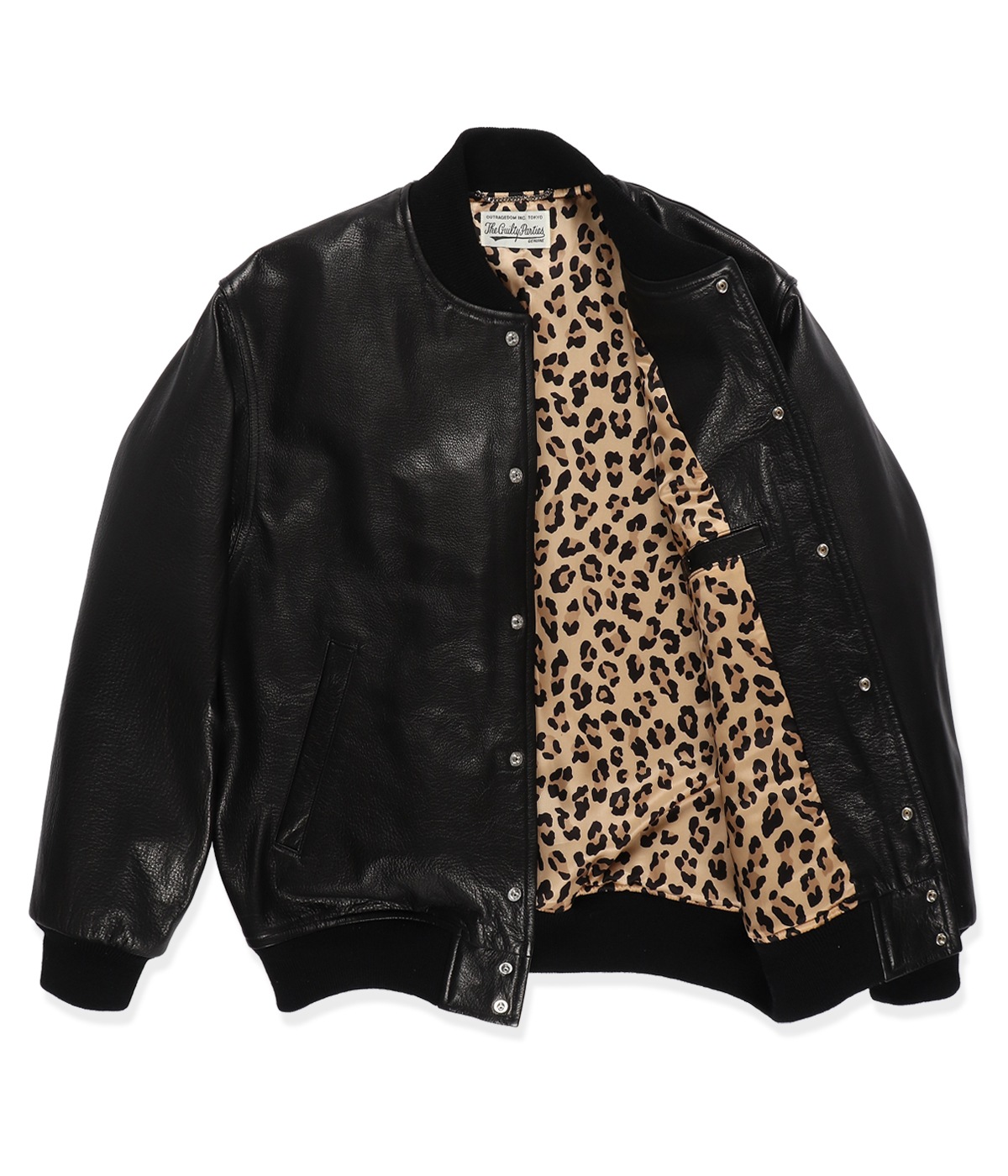 LEATHER VARSITY JACKET -A- (TYPE-2)【BLACK】｜WACKO MARIA｜MELTING