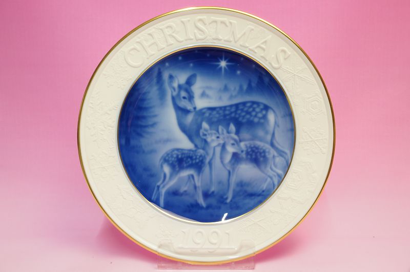 大倉陶園1991年クリスマスプレート[バンビ」 | いっぴん,いっぴん