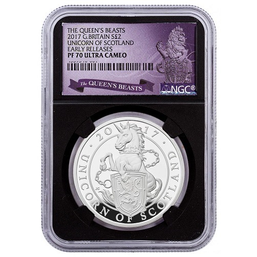 銀行振込5%オフ】 2017年 英国 クイーンズビースト 2ポンド ユニコーン