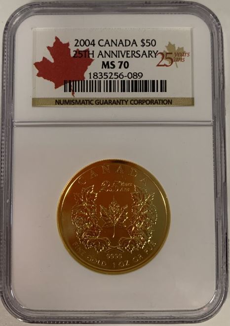 会員様割引なし】【銀行振込割引なし】 2004年 メープルリーフ金貨発行