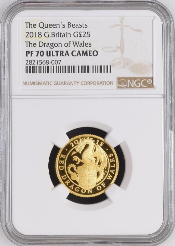 銀行振込割引なし】 2018年 英国 クイーンズビースト プルーフ金貨