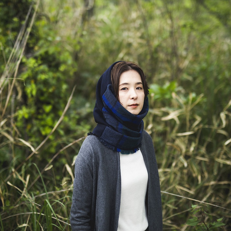 工房織座 [NECKABLE WOOL SNOOD CHECK] 全4色 ウール100%