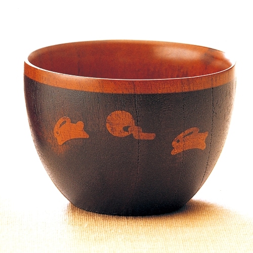 天然木製 小汁椀 月うさぎ 黒 漆塗り | 汁椀,黒色・曙 | 曲げわっぱと