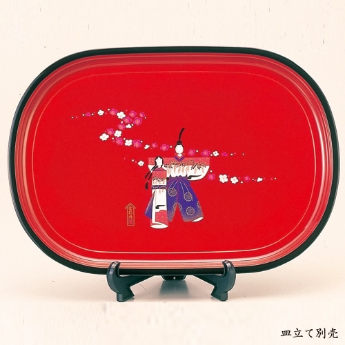 紀州塗り 尺5寸 小判盆 香り雛 【ひな祭り 飾り 置物 玄関 飾り