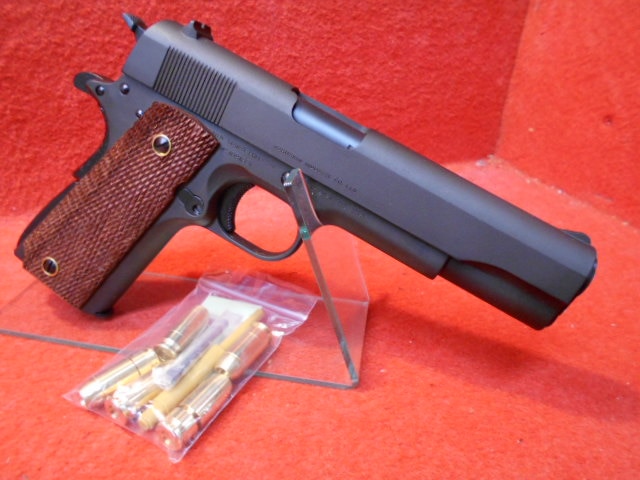 マルシン・モデルガン COLTガバメントM1911A1 HW フルチェッカー木製