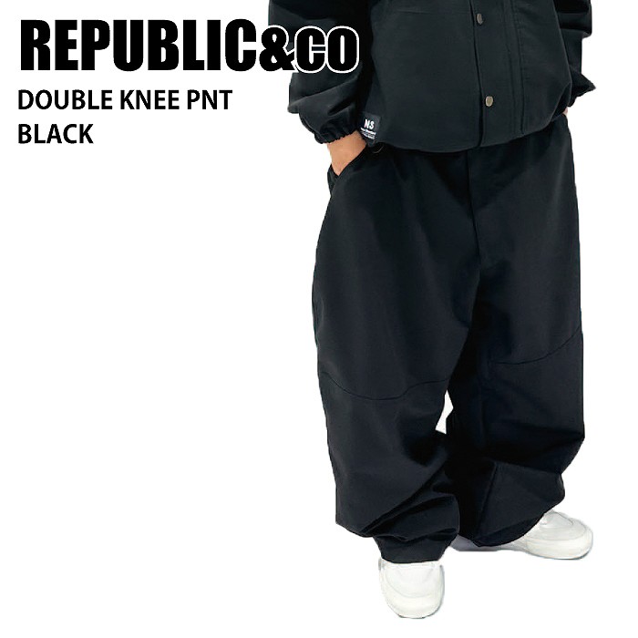 REPUBLIC&CO リパブリック DOUBLE KNEE PANTS Black 24-25 ウエア ユニ