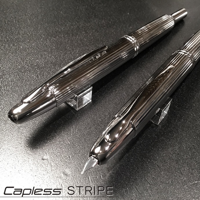 パイロット ノック式万年筆 キャップレス ストライプ 細字・中字 FCN