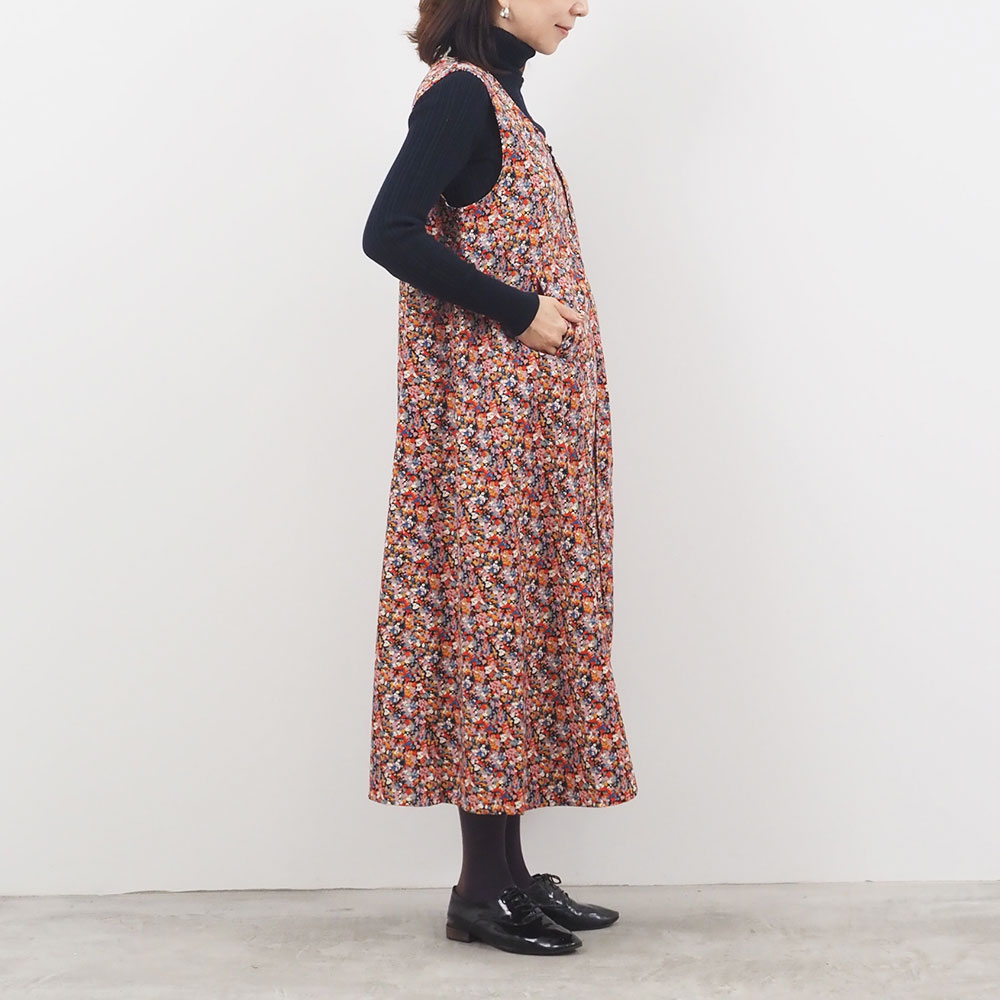 NARU(ナル) 21Wコール天 LIBERTY(Coriander) ジャンパースカート